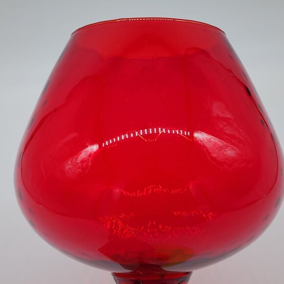 VTG Hand-Blown Amberina Glass Vase Brandy Snifter Cadmium UV Glow 10.75" - Picture 6 of 11